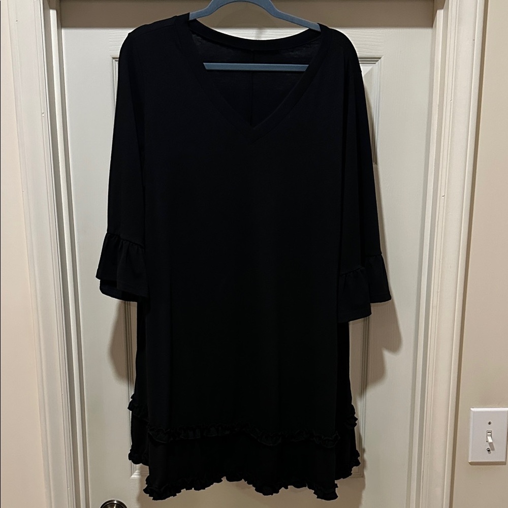 Elegant Black V-Neck Dress